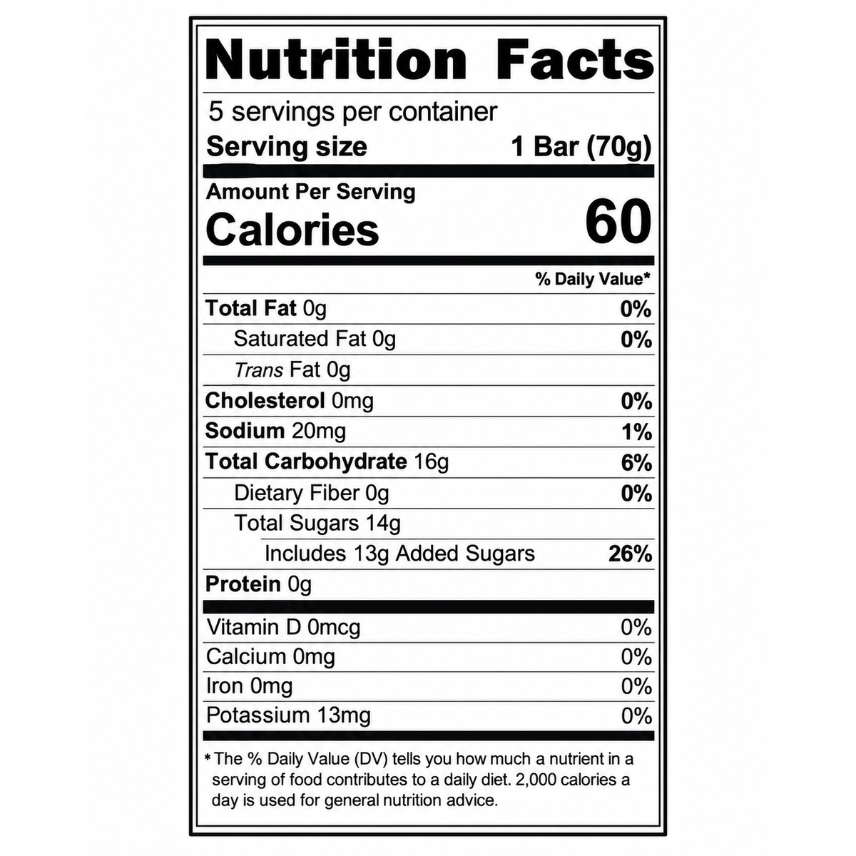 Lamily Jiggle Tongue Green Apple — Nutrition Facts