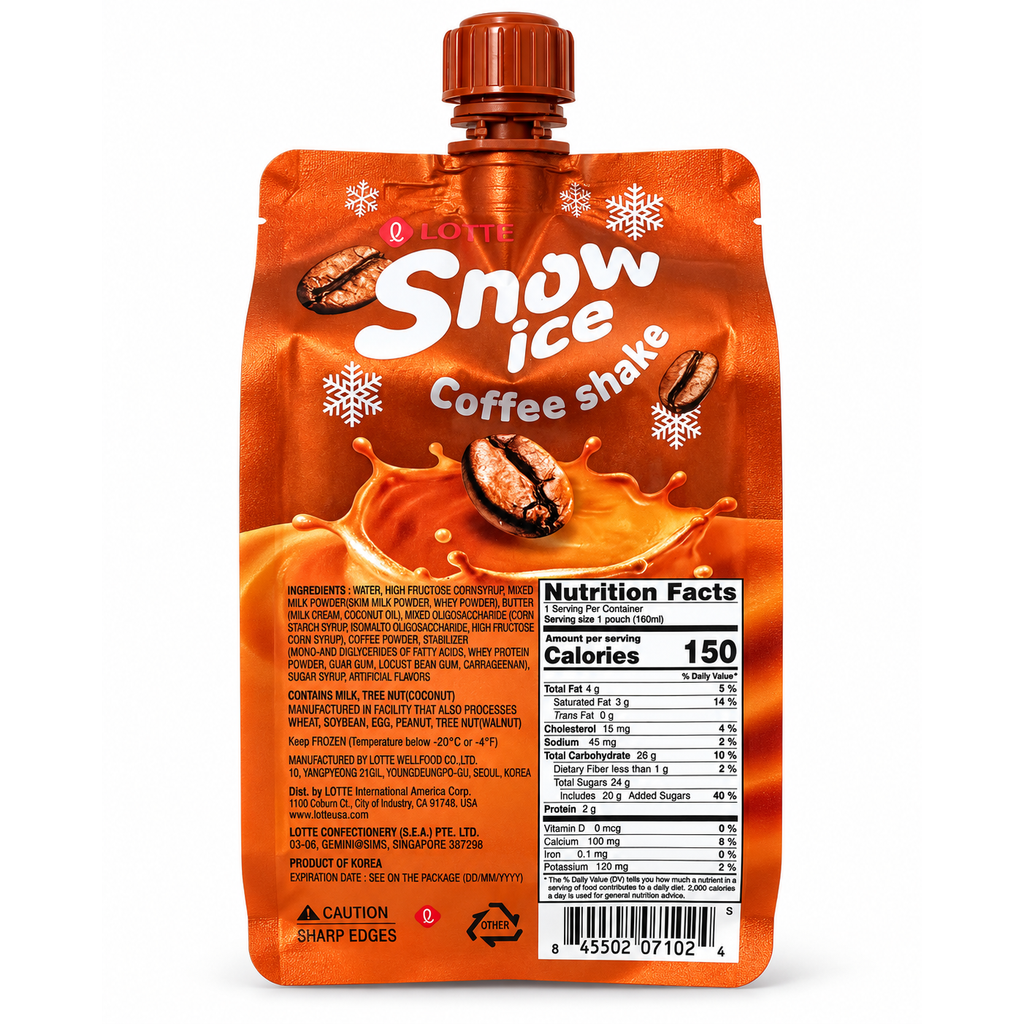 Coffee Shake — back packaging