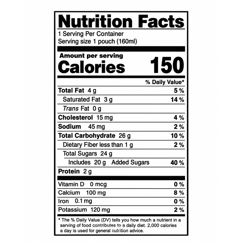 Coffee Shake — Nutrition Facts